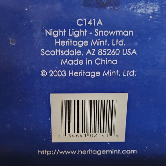 Heritage Mint Ltd Snowman Holiday Ice Sculpture 6.5" Acrylic 7W 120V Night Light - Picture 11 of 16